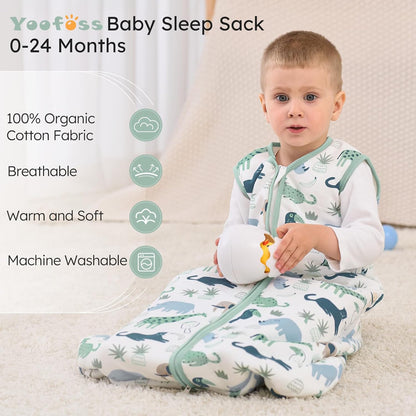 Yoofoss Baby Sleep Sack - 1.5 Tog Wearable Blanket for 18-24 Months | 100% Organic Cotton, Soft & Warm
