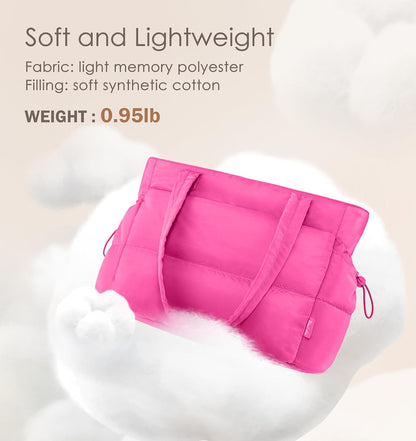 Skiennix Quilted Puffer Tote Bag - Lightweight Zippered Work Bag for Women | Ideal for Travel, Teachers & Nurses