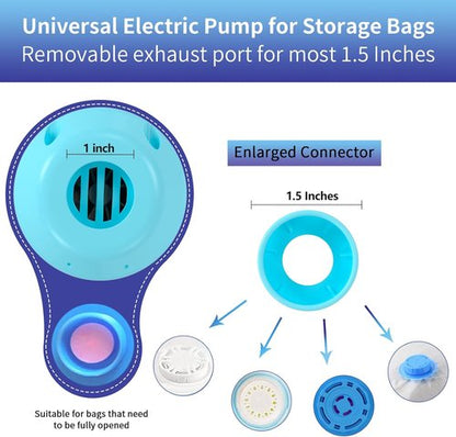 HOTBAG Electric Air Pump - Portable Vacuum Pump for Travel & Storage Bags - Blue