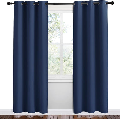 NICETOWN Blackout Curtains - Navy Thermal Insulated Grommet Drapes | 42 x 78 Inches, 1 Pair for Kids' Room