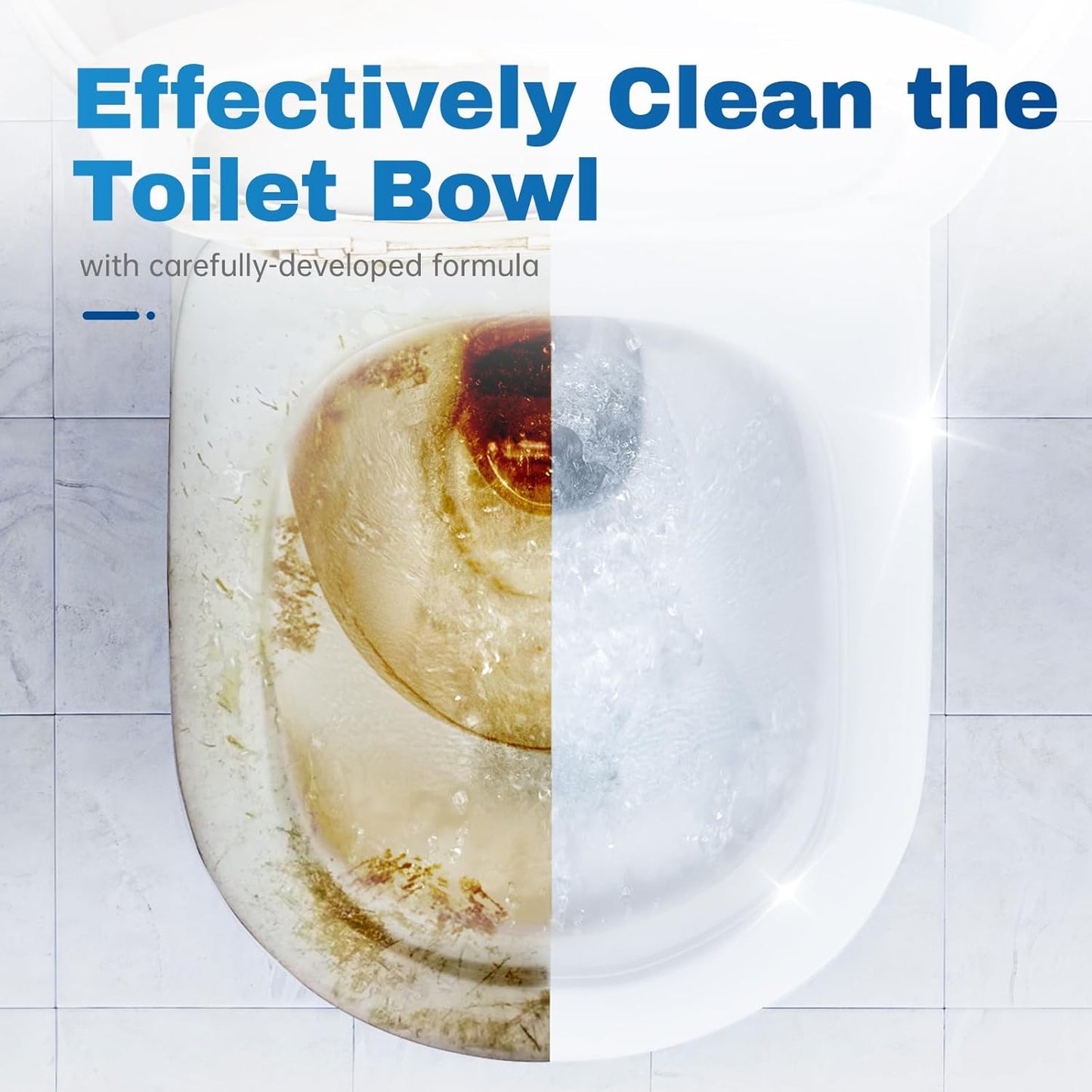 Vacplus Toilet Bowl Cleaner Tablets - 100 Pack | Automatic Bleach Tablets for Deodorizing & Tough Stain Removal