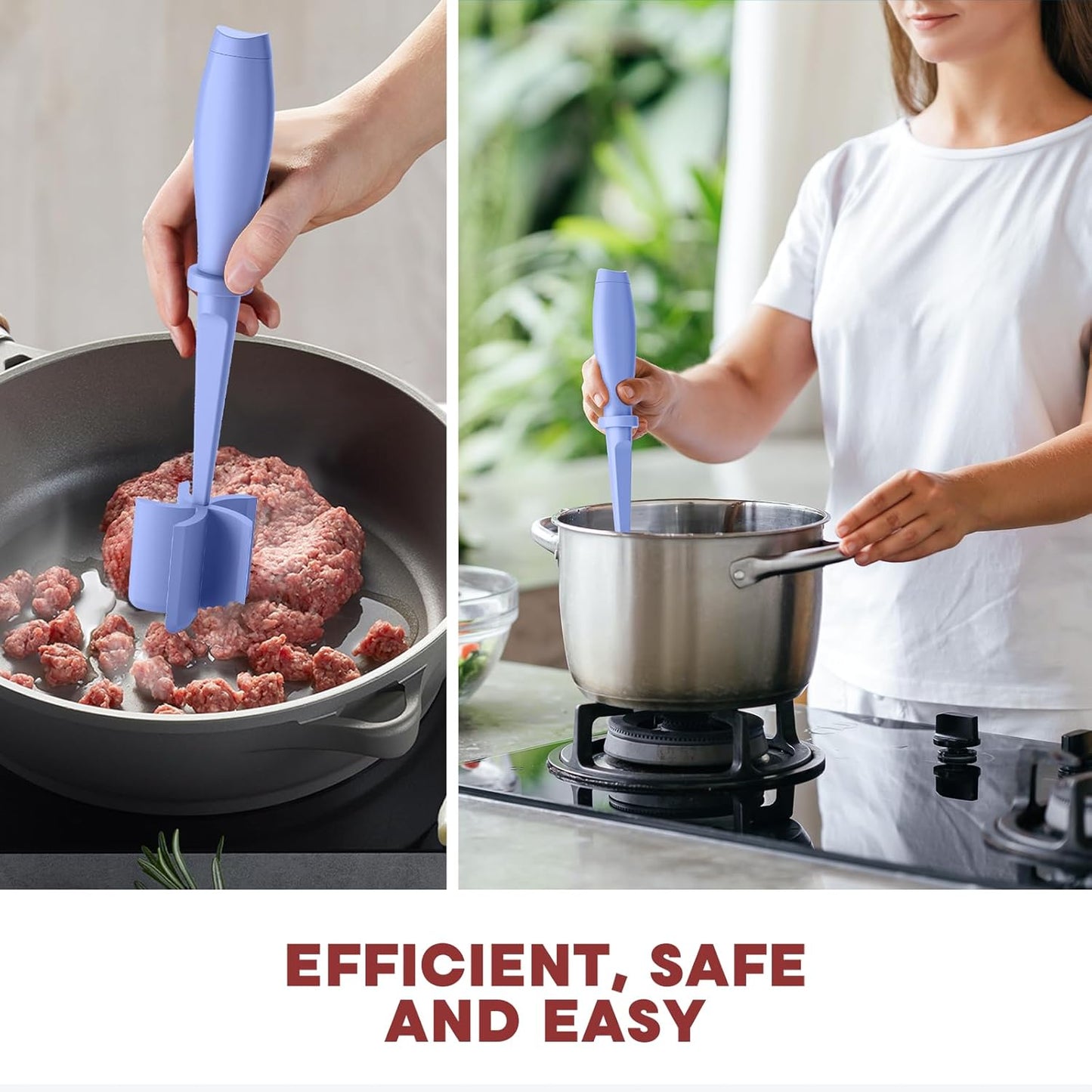 Skiennix Meat Chopper - Premium Heat Resistant Hamburger Grinder for Ground Beef | Purple