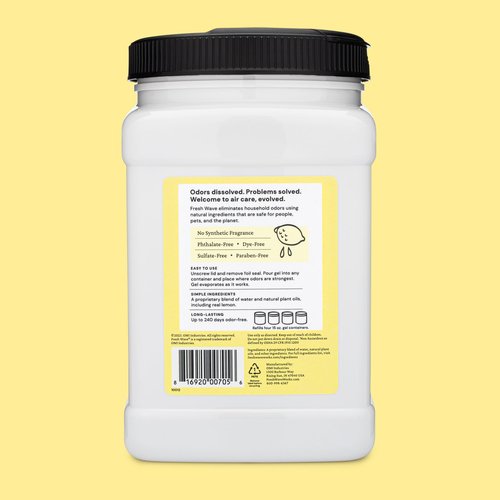 Fresh Wave Lemon Odor Removing Gels Bundle: 2-Pack 15 oz. Gel & 63 oz. Refill