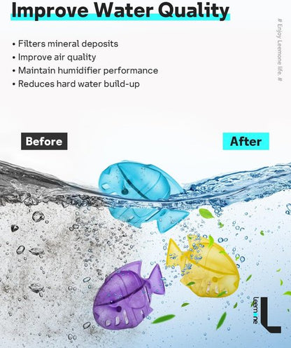 Leemone Humidifier Cleaning Fish for Humidifiers & Fish Tanks, 10 Pack Humidifier Cleaner, Purifies Water, Reduces Scale