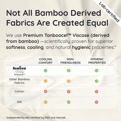 Bambaw 100% Viscose Derived from Bamboo Sheets Queen Size Deep Pocket Set – 4pcs Hotel Luxury Bed Sheets Set, Fits Up to 16'' with Elastic Corner Straps, Ultra Soft Cooling Sheets Queen Size (White)