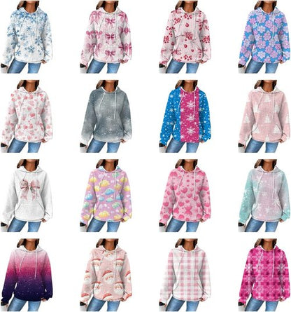 Domirica Christmas Waffle Sweatshirt - Women's Plus Size Pullover Crewneck | Cozy Long Sleeve Winter Fashion 2024