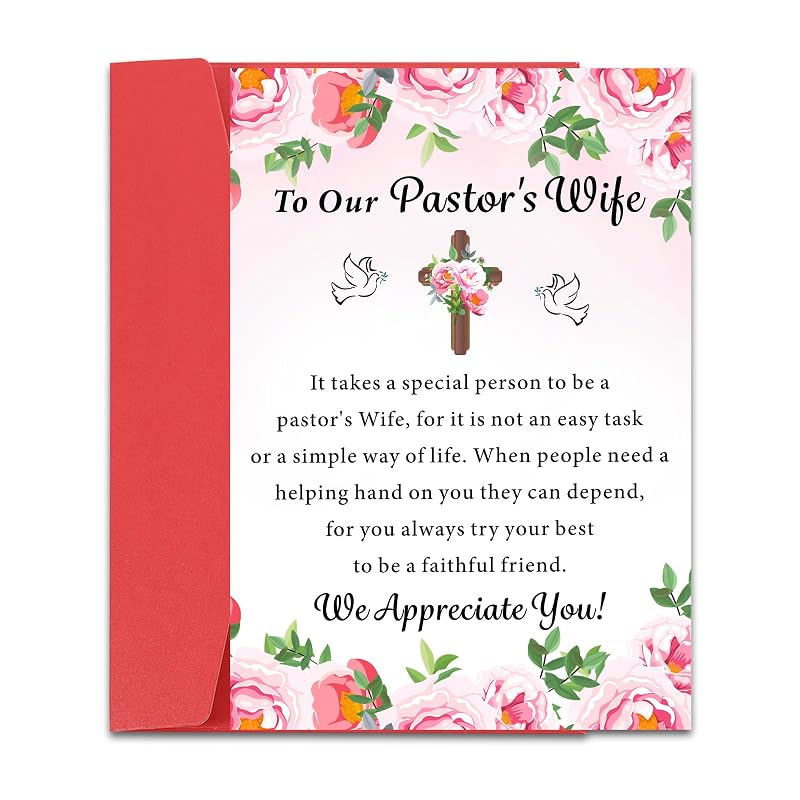 Pastor’s Wife Appreciation Card – Thank You Gift for Women, Religious Greeting Card