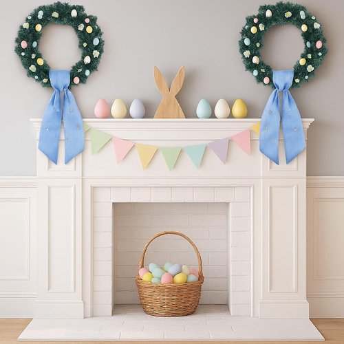 Blue Striped Wreath Sash - 5.12" Wide x 54.33" Long | Perfect for Baby Showers & Summer Weddings