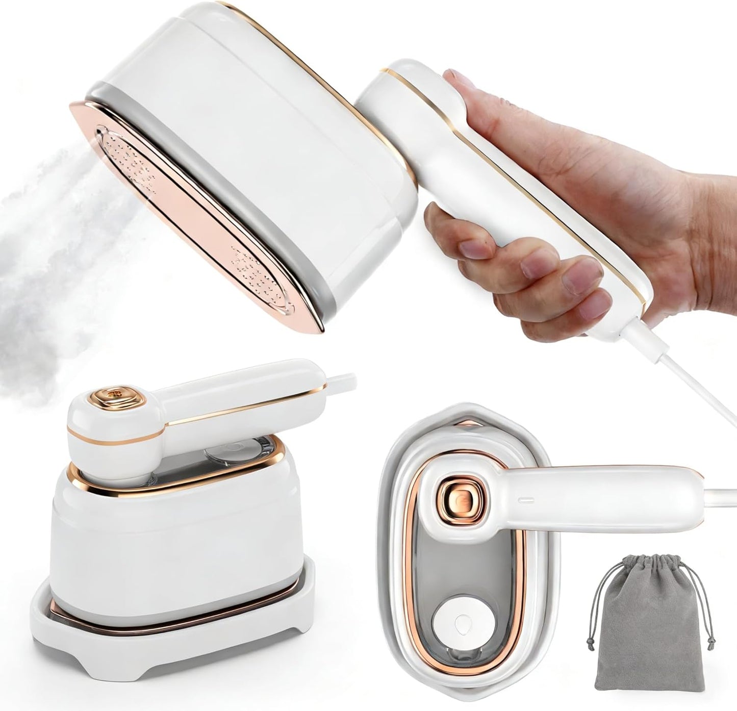 Skiennix Travel Steamer - 1200W Handheld Garment Iron with Fast Heating | White, 1 Piece