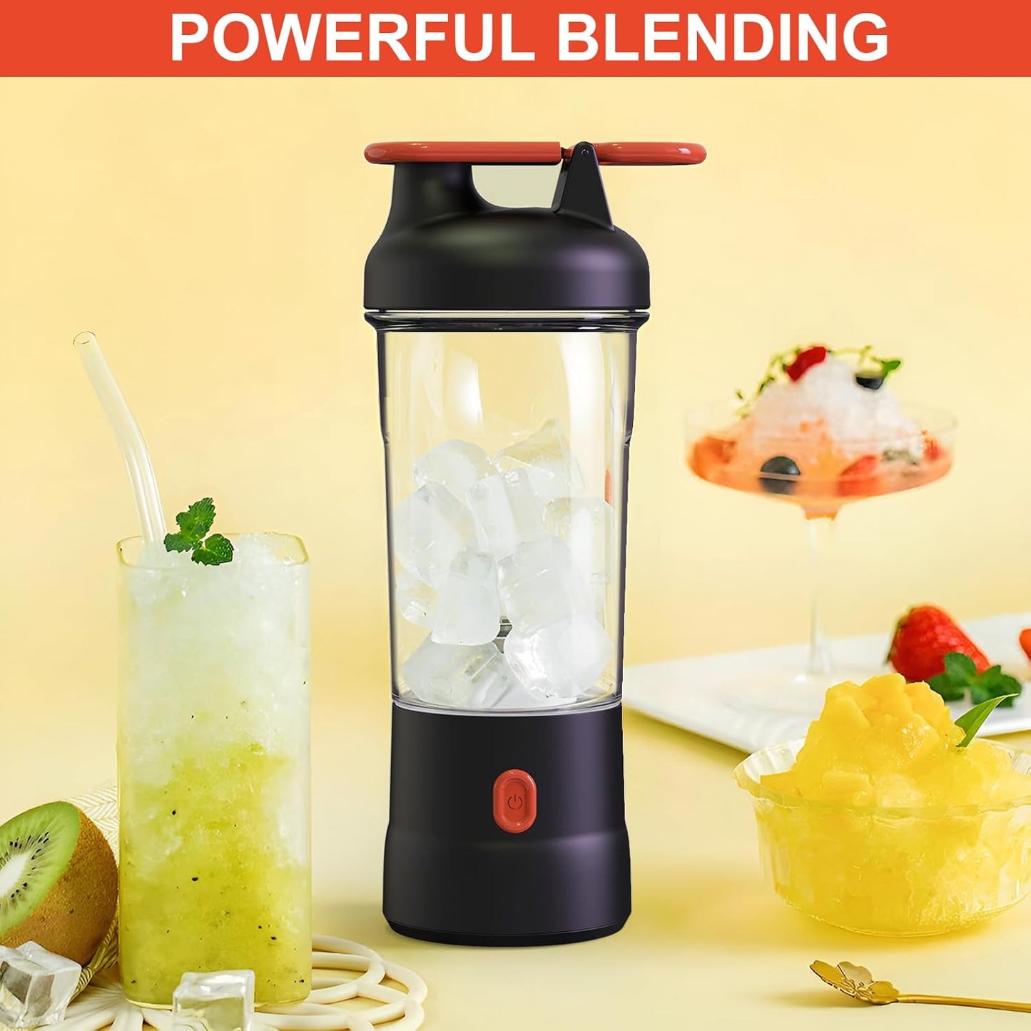 Skiennix Portable Blender - 25oz Personal Smoothie Maker with 6 Blades | USB-C Rechargeable, Black