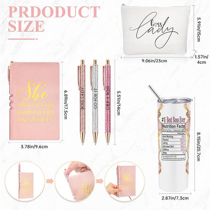 Domensi Boss Day Gifts for Women – 6 Pcs Set, Pink & Elegant Variation