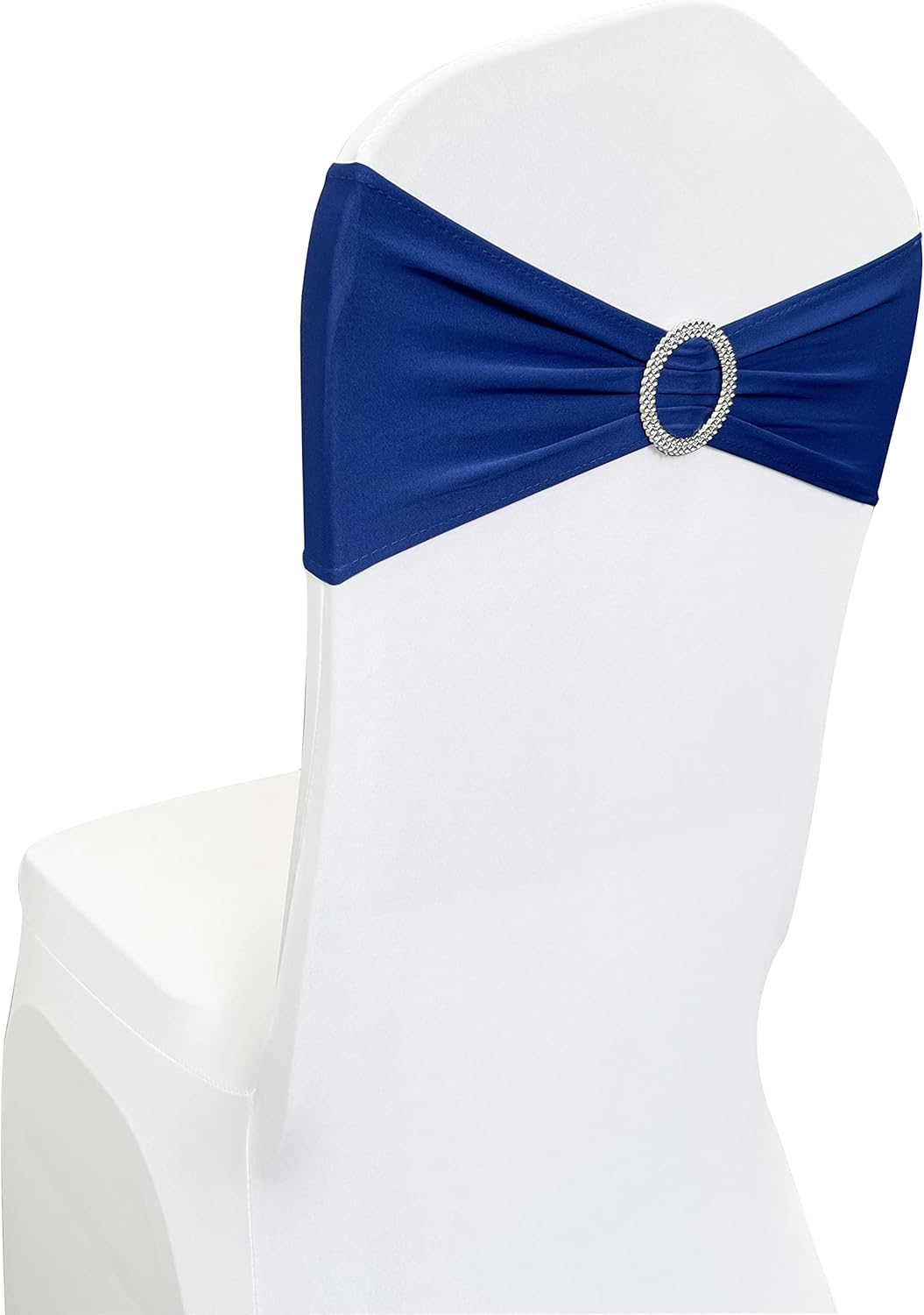 Spandex Chair Sashes - 50PCS Stretch Chair Ties with Buckle Slider for Wedding & Party Decor | Royal Blue