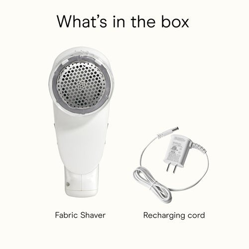 Conair Fabric Shaver and Lint Remover, Rechargeable Portable Clothes Shaver with 3 Settings, Fuzz Remover for Sweaters, Clothing, and Furniture, Large 2-Inch Shaving Head, White