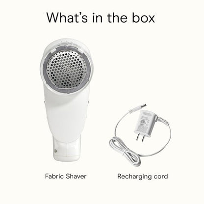 Conair Fabric Shaver and Lint Remover, Rechargeable Portable Clothes Shaver with 3 Settings, Fuzz Remover for Sweaters, Clothing, and Furniture, Large 2-Inch Shaving Head, White