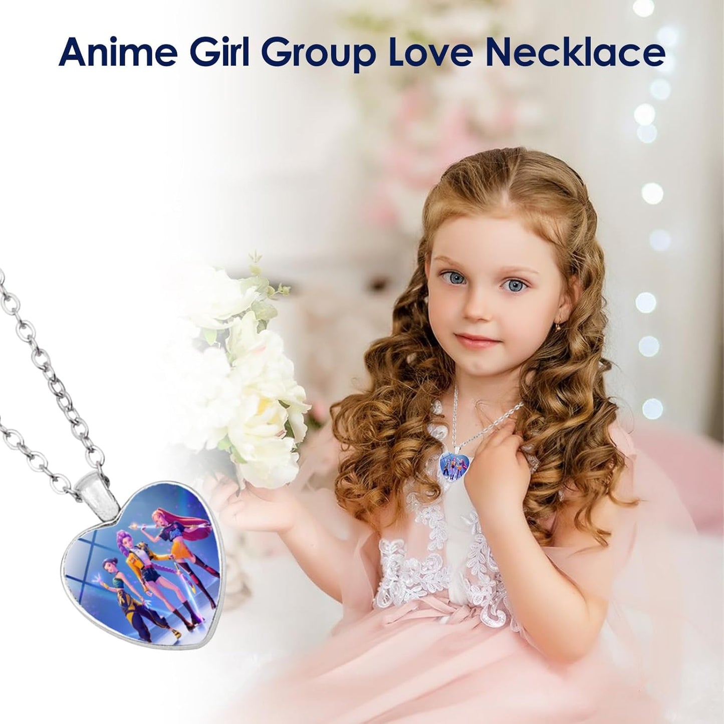 Skiennix Korea Pop Necklace - Colorful Heart-Shaped Jewelry for Movie Lovers | Stylish Sweater Chain