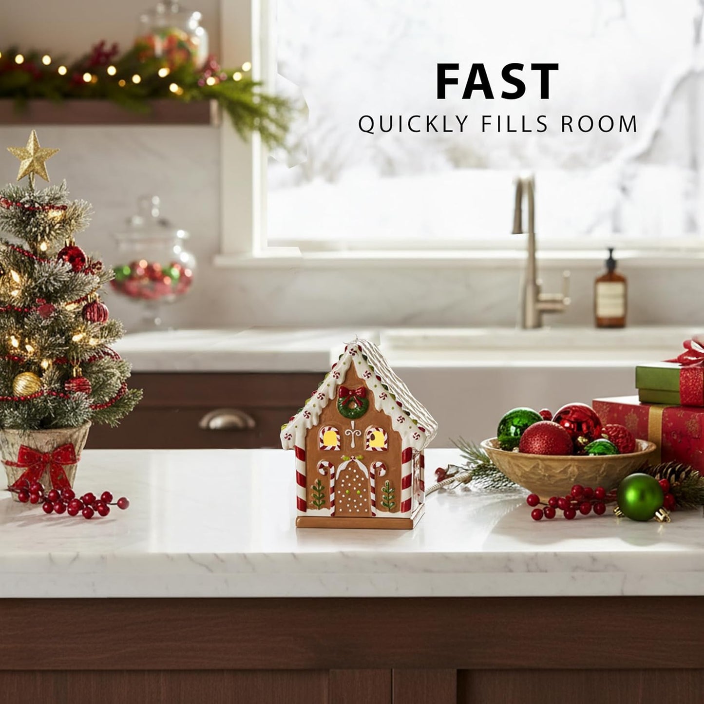 Scentsationals Wax Melt Warmer - Holiday Collection Candy House | Perfect for Fragrance Cubes & Tarts