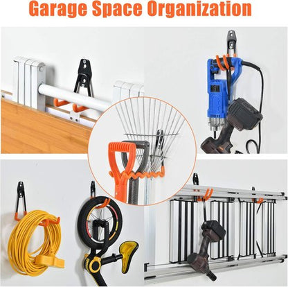 AOBEN Heavy Duty Garage Hooks - 24PCS Wall Mount Organizer for Ladders, Bikes & Tools | Anti-Slip Design