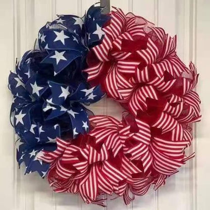 250th Anniversary Wreaths - Red, White & Blue Front Door Decor for 4th of July Celebrations