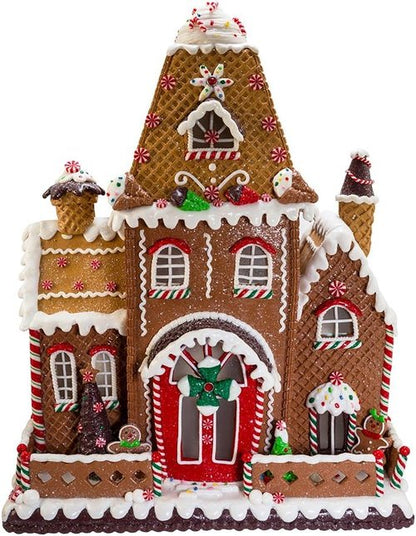 Kurt S. Adler | 16" Fancy Claydough Gingerbread House Tablepiece - Festive Holiday Decor