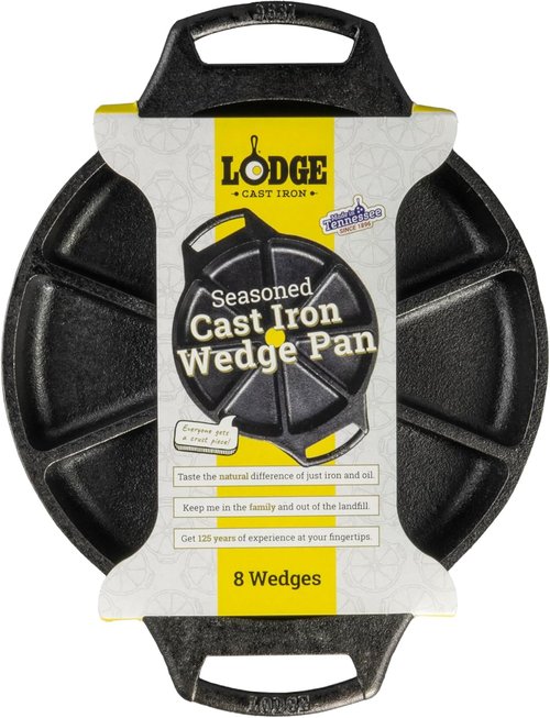 Lodge Cast Iron Wedge Pan - Versatile Cooking Tool for Perfectly Cooked Meals | Durable Design
