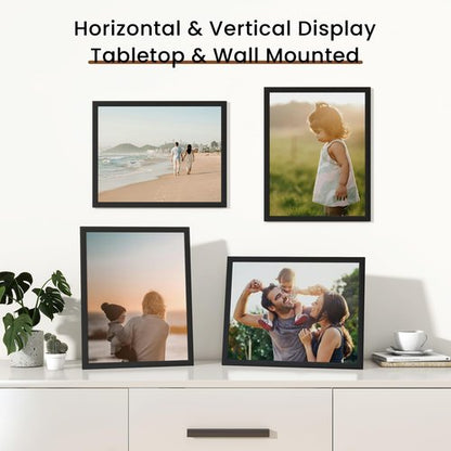 11x14 Picture Frame Set of 2,Display Pictures 11"x14",Black Photo Frame with Shatter Resistant Plexiglass,Picture Frames 11x14 Tabletop and Wall Mount,Poster Frame for Display Certificate Document
