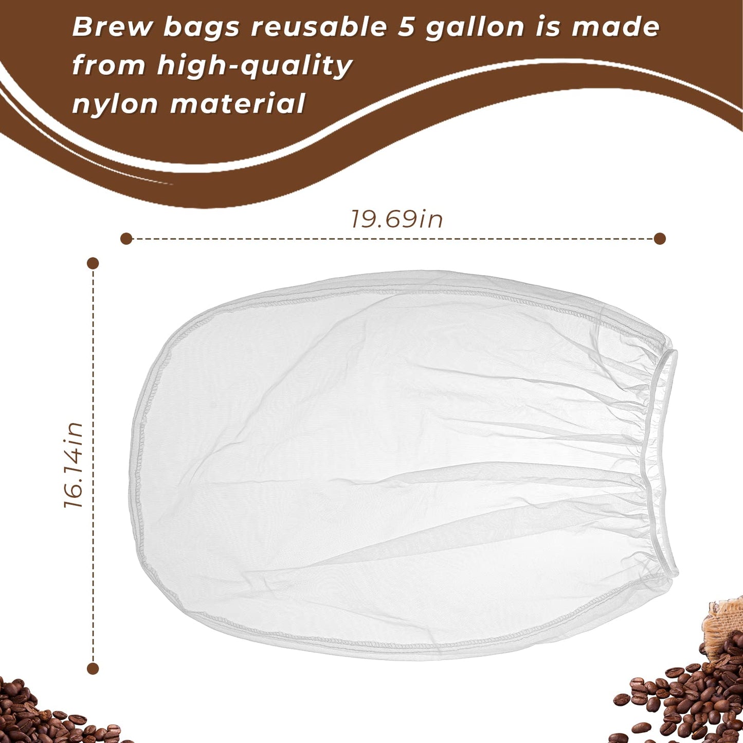 PalpitateC Replacement Toddy Filter Bag Compatible with Toddy Cold Brew System for 5 Gallon Cold Coffee Brew Filter Replacement Strainer Bag - Reusable (2 Pack)