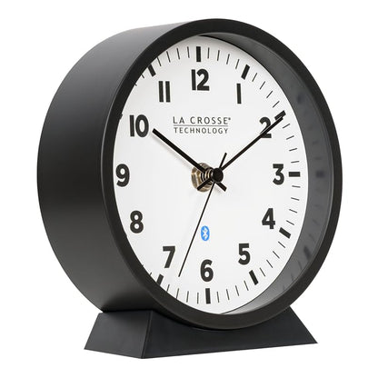 Insta-Set Bluetooth Desk/Wall Clock - 6-Inch, Analog Time Sync with DST