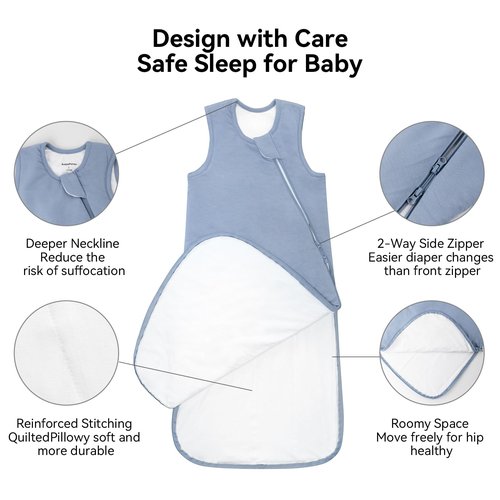 BubblePanda Rayon Made from Bamboo Sleep Sack 18-24 Months 1.0 Tog Soft Toddler Sleeping Sack 2t for Babies 2-Way Zipper Baby Wearable Blanket