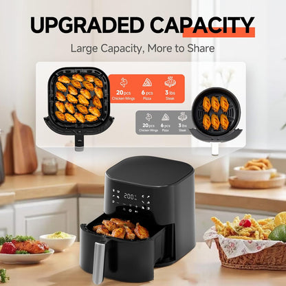 QIDO Air Fryer - 8-in-1 Multi-Cooker with 5 QT Capacity & Precision Heating | Dark Black Finish