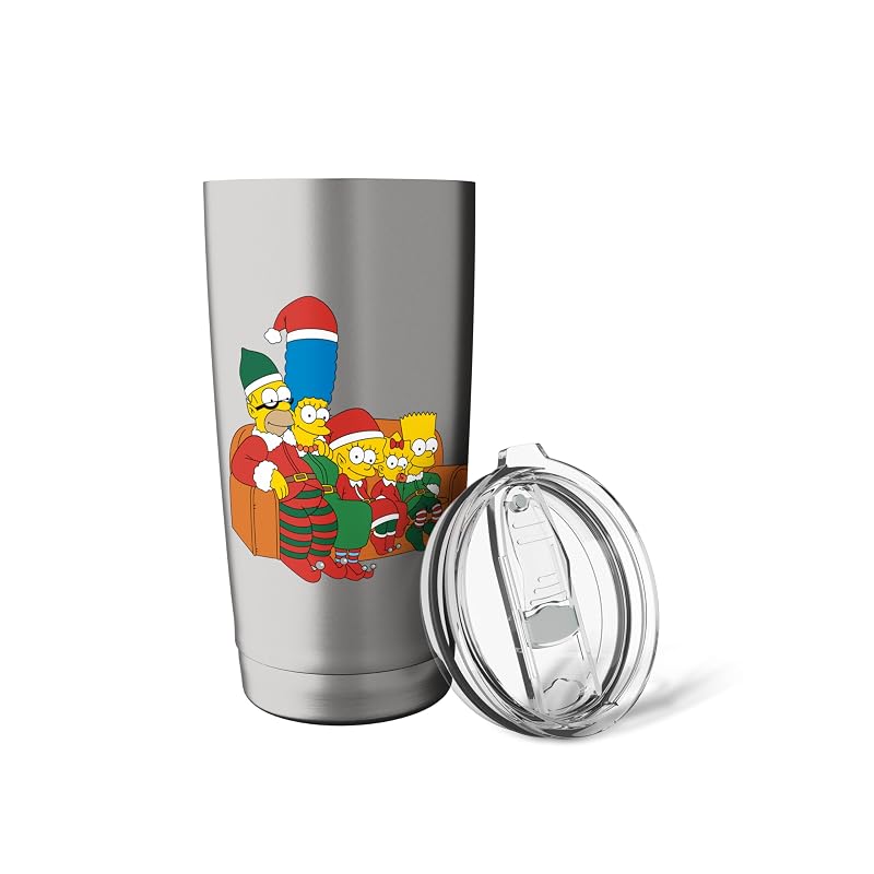 The Simpsons Holiday Elf Costume Tumbler, 20 oz Brushed Steel Insulated