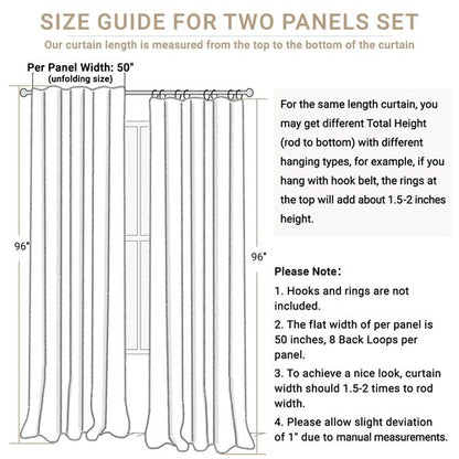 100% Blackout Shield Linen Blackout Curtains for Bedroom 96 Inches Long, Back Tab/Rod Pocket Living Room Drapes, Thermal Insulated Blackout Curtains 2 Panels Set, 50" W x 96" L,Cream