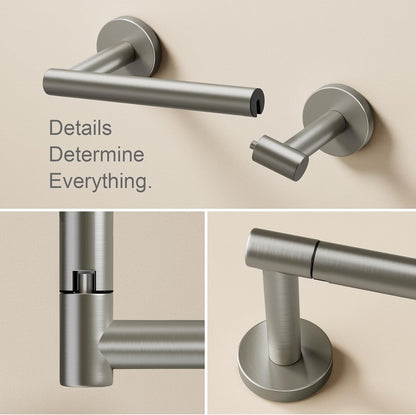 POKIM Brushed Nickel Toilet Paper Holder - Stainless Steel Double Post for Jumbo Rolls | Commercial & Home Use