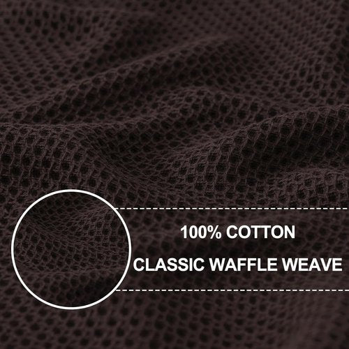 Homaxy 100% Cotton Waffle Weave Dish Cloths - Ultra Soft & Absorbent Quick-Drying Towels | 12x12 Inches, 6-Pack, Dark Brown