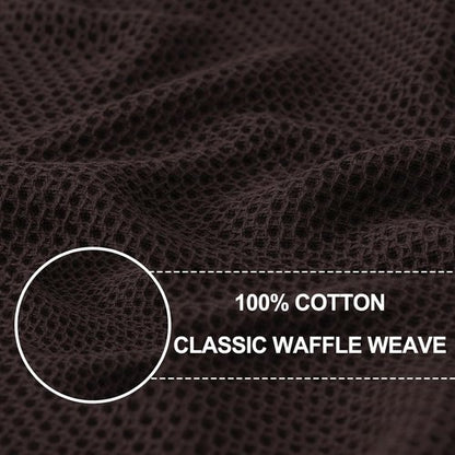 Homaxy 100% Cotton Waffle Weave Dish Cloths - Ultra Soft & Absorbent Quick-Drying Towels | 12x12 Inches, 6-Pack, Dark Brown