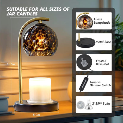 Skiennix Candle Warmer Lamp - Dimmable Scented Wax Melt Warmer with Timer | Perfect Christmas & Birthday Gift for Mom