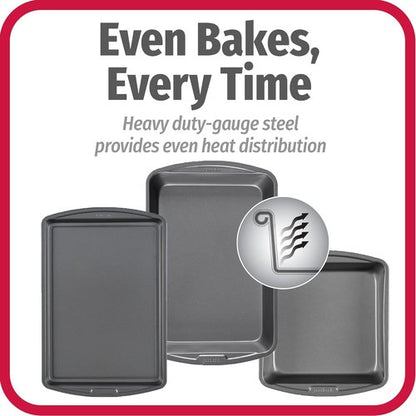Goodcook 3-Pack Baking Pan Set - Includes 8x8, 13x9 Bake Pan & 13x9 Cookie Sheet