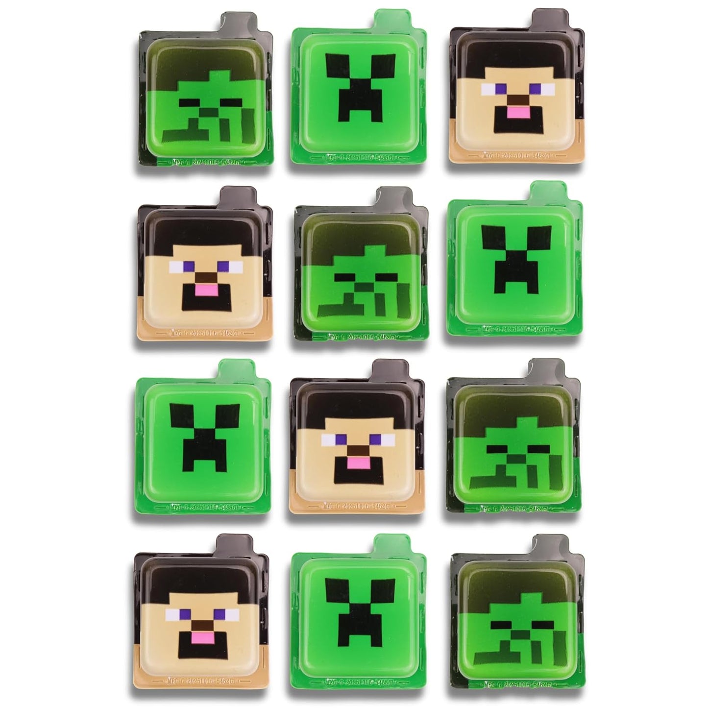 Minecraft Creeper Candy Treasure Hunt - Pre-Filled Characters with Fruit Chews | 12 Count Birthday Party Snacks