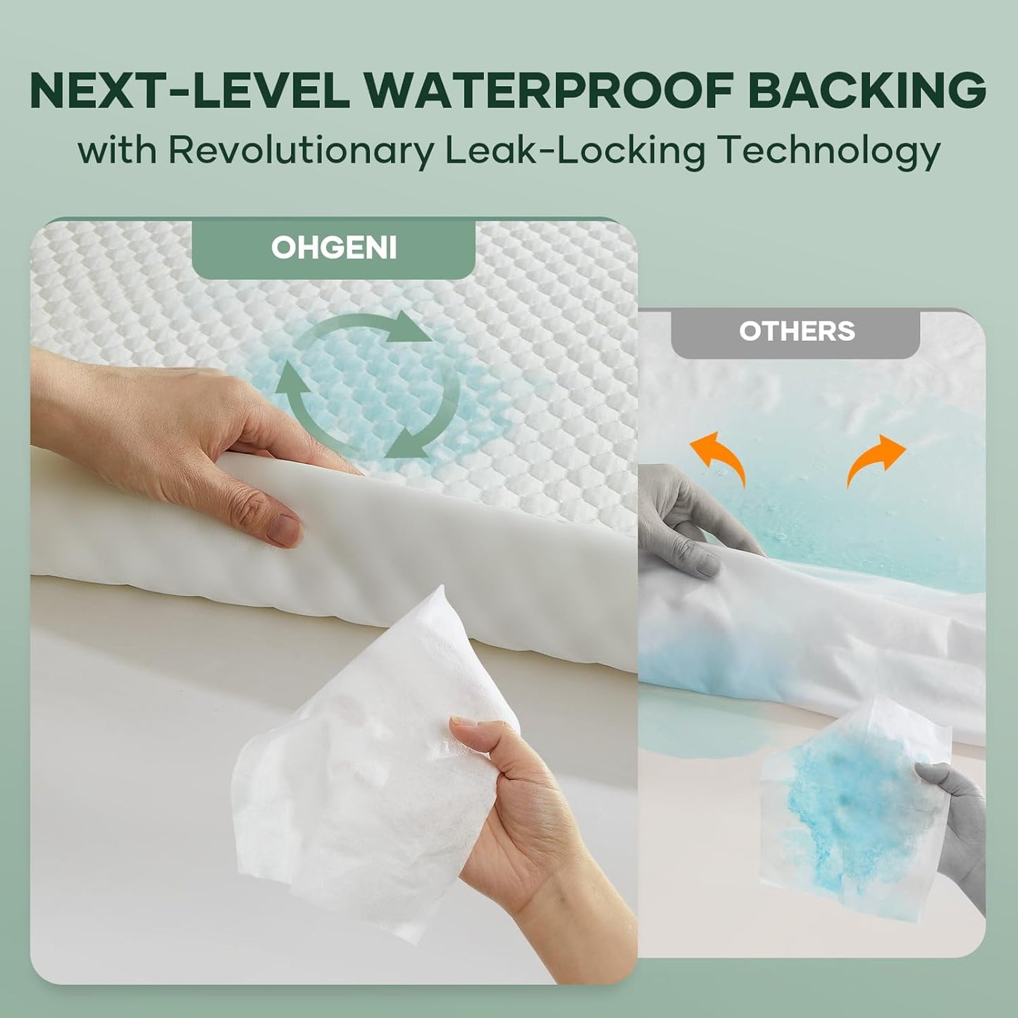 OhGeni Twin Size Mattress Protector - 100% Waterproof, Cooling & Breathable, Pet Hair Resistant, Washable