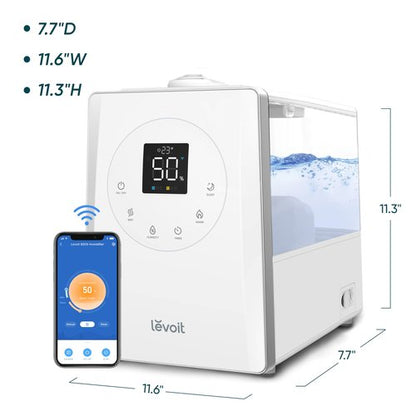 LEVOIT LV600S Smart Warm and Cool Mist Humidifiers for Home Bedroom Large Room, (6L) 753ft² Coverage, Quickly & Evenly Humidify Whole House, Easy Top Fill, App & Voice Control - Quiet Sleep Mode