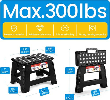 ACSTEP Folding Step Stool - Sturdy 9-Inch Collapsible Design | Non-Slip, Lightweight for Kids & Adults, 300 lbs Capacity
