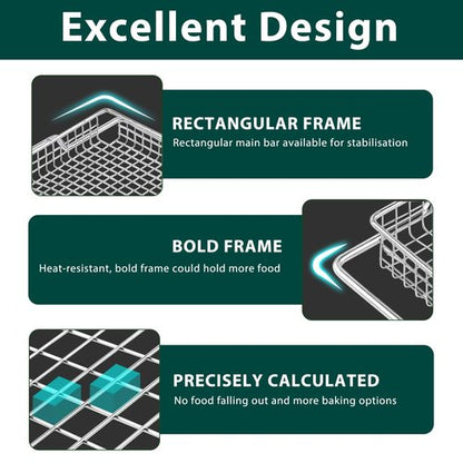 BOV900 Air Fryer Basket Replacement Parts for Breville Smart Oven Air Fryer Pro BOV900BSS Mesh Basket BOV950 BOV950BSS Air Fryer Rack 304 Stainless Steel Oven Rack SP0016259 Air Fry Rack 1 Pcs