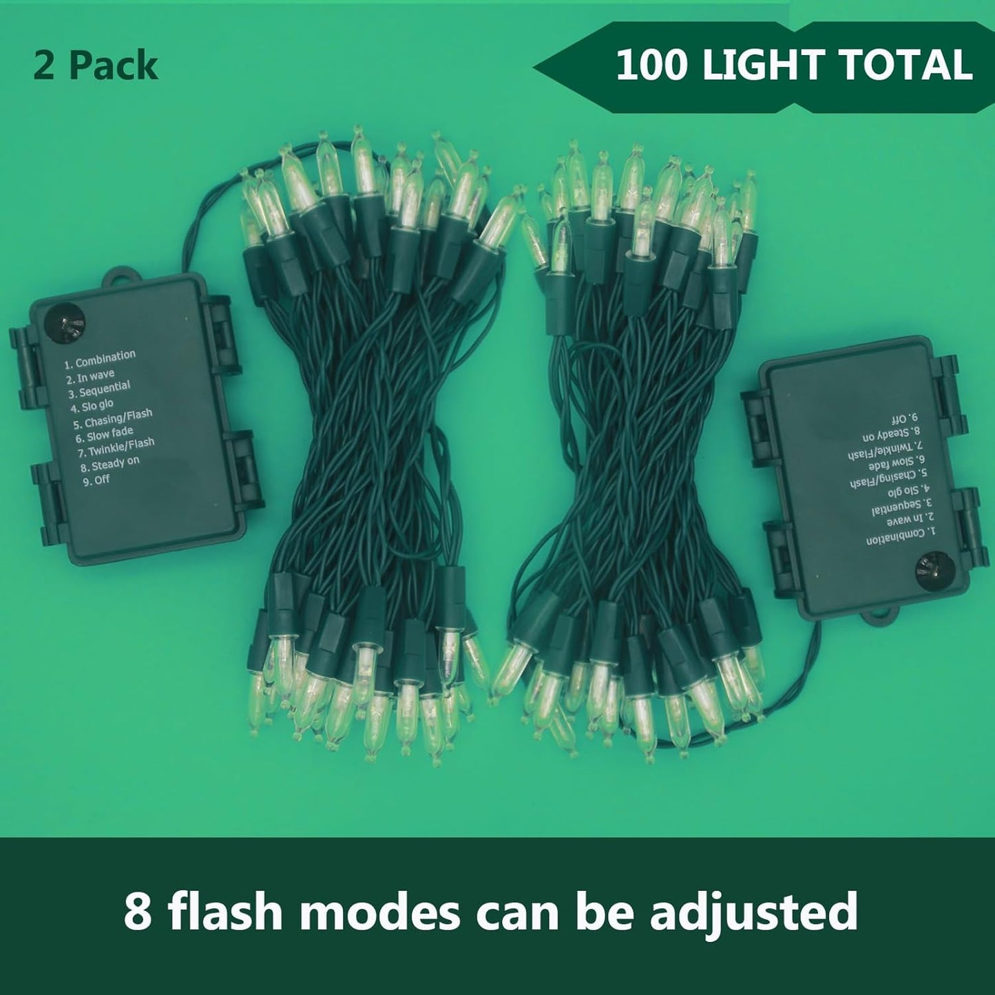 50 16FT LED Christmas String Lights - Battery Operated for Indoor/Outdoor Holiday Decor | Warm White