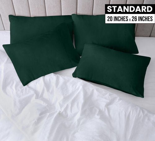 Utopia Bedding Standard Pillow Cases - 4 Pack - Envelope Closure - Soft Brushed Microfiber Fabric - Shrinkage and Fade Resistant Pillow Covers Standard Size 20 X 26 Inches (Standard, Emerald)