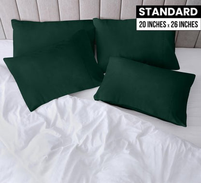 Utopia Bedding Standard Pillow Cases - 4 Pack - Envelope Closure - Soft Brushed Microfiber Fabric - Shrinkage and Fade Resistant Pillow Covers Standard Size 20 X 26 Inches (Standard, Emerald)