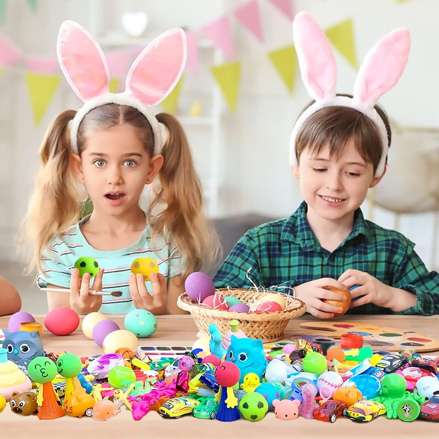 Skiennix Party Favors - 64 Pcs Small Toy Prizes for Kids | Easter Basket Goodie Bag Stuffers & Pinata Fillers