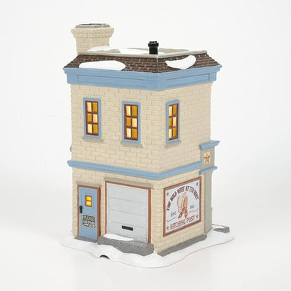 Department 56 Ceramic Snow Village - Lit Hitching Post Building, 8.27 Inch, Multicolor Decor