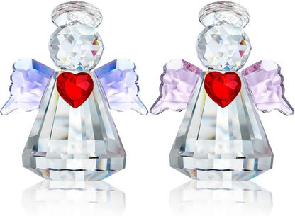 HDCRYSTALGIFTS Crystal Guardian Angel Figurines - 2.5'' Glass Ornaments for Valentine's Day Gifts