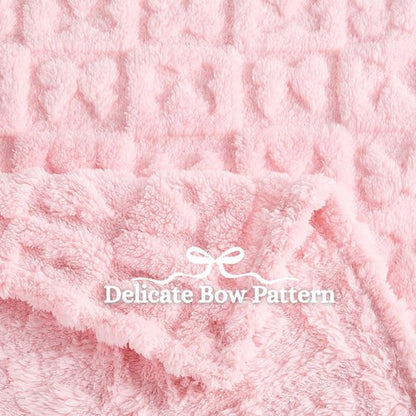 Belle Bow Baby Blanket - Ultra Soft Fleece Bow Blanket for Baby Girls & Small Pets | 30x40, Light Pink