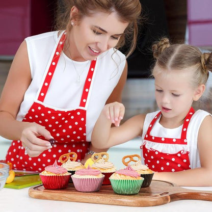Caperci Red Foil Cupcake Liners - Premium Greaseproof Baking Cups, Standard Size, 150-Pack