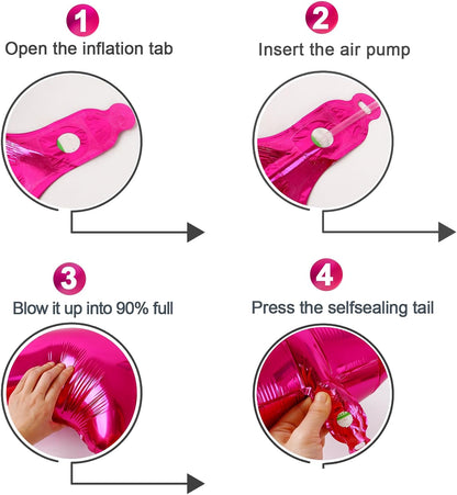 Skiennix Hot Pink Number 10 Balloons - 40 Inch 10th Birthday Decorations for Girls